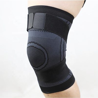 Knee being supported with an elegant and functional knee brace
