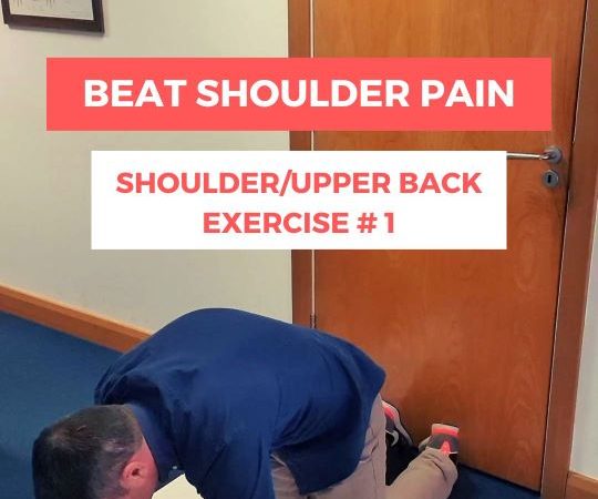 Dave our chiropractor demonstrating the first shoulder pain exercise