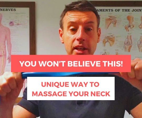 Dave, our chiropractor, demonstrating the neck massage technique