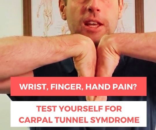 Dave demonstrating a test for Carpal Tunnel Syndrome