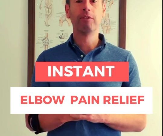 Dave demonstrating an elbow pain exercise