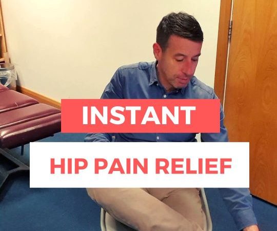 Dave demonstrating a hip stretching exercise that helps provide pain relief