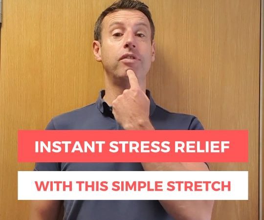 Dave demonstrating a stress relieving stretch