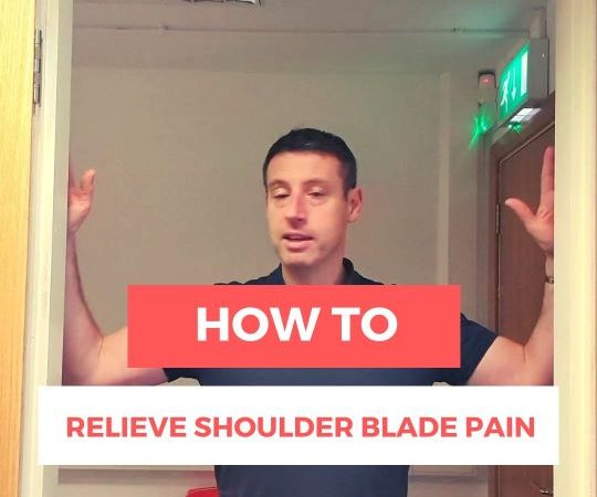 Dave demonstrating a shoulder blade stretching exercise